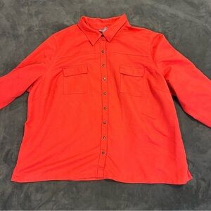 Liz & Me Plus Size Button Front Blouse Relaxed Fit 3X